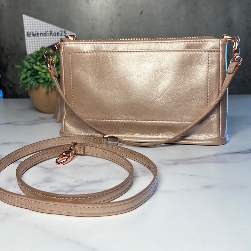HOBO rose gold small purse w/ interchangeable straps